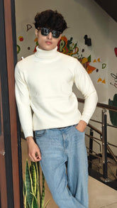 mens off white mock neck